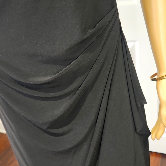 ALEX EVENINGS BLACK PARTY DRESS.     SIZE 10 RHINESTONE SHOULDER - Picture 5 of 13